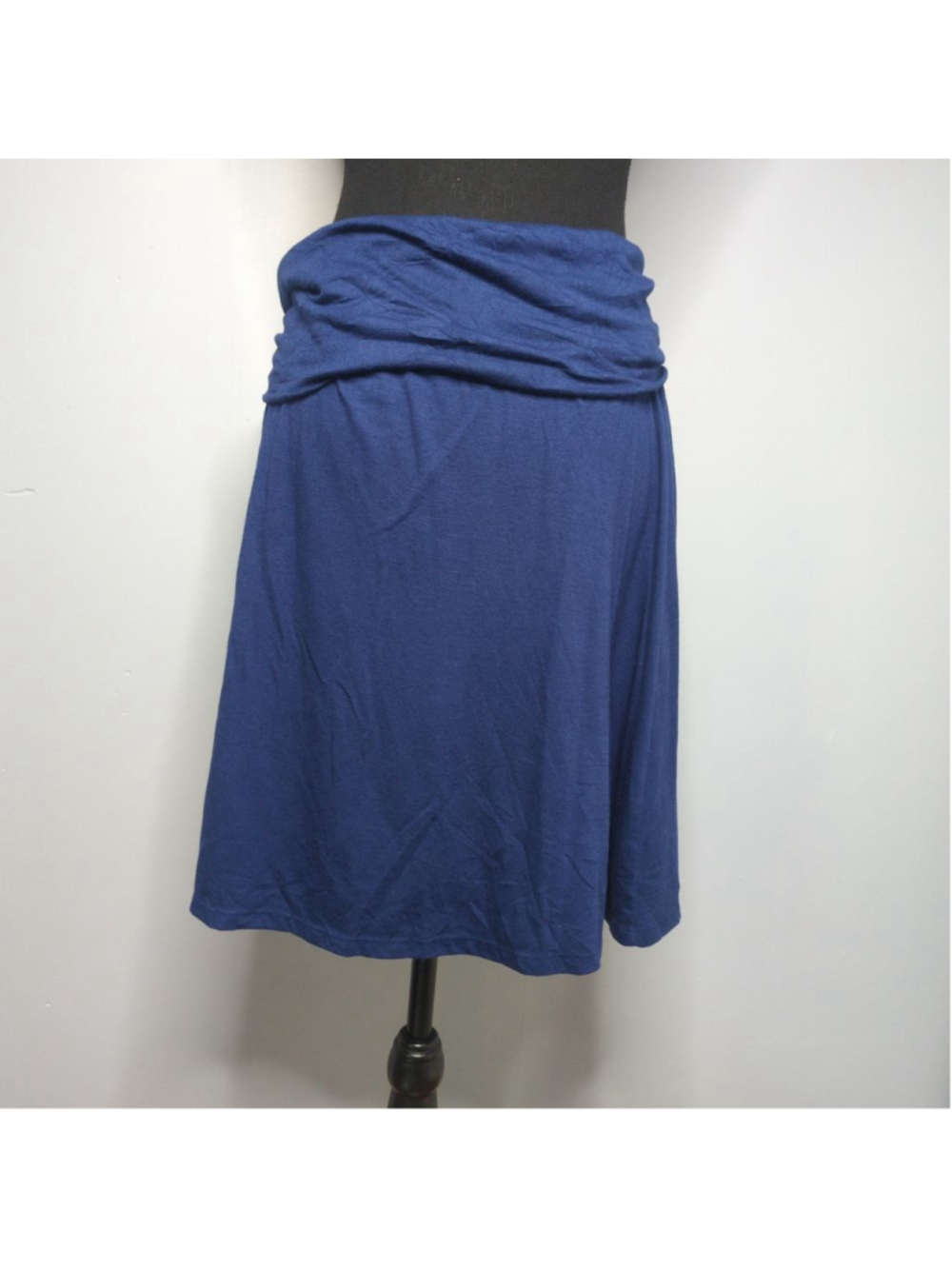 Old Navy Navy Blue Fold Over Waistband Knit A-Line Skirt M - Picture 4 of 8